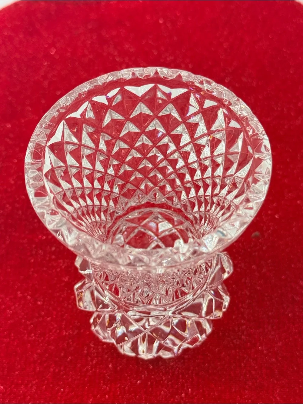 Cut Crystal-Style Pressed Glass Vase in Clear